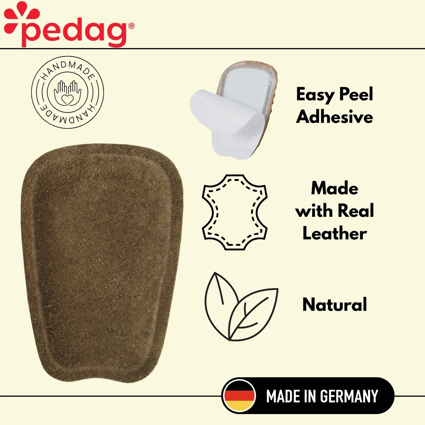 Pedag Supra Leder-Laschenpolster Memory Schaum Brązowy Large X-Large