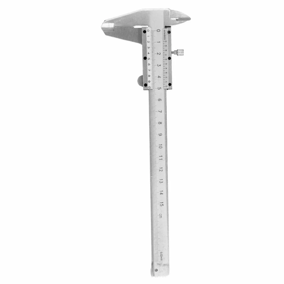 Vernier Suwmiarka 0-150 mm, stal nierdzewna wewnętrzny analogowy suwmiarka precyzyjny pomiar linijka mikrometr trwałe narzędzie z pudełkiem