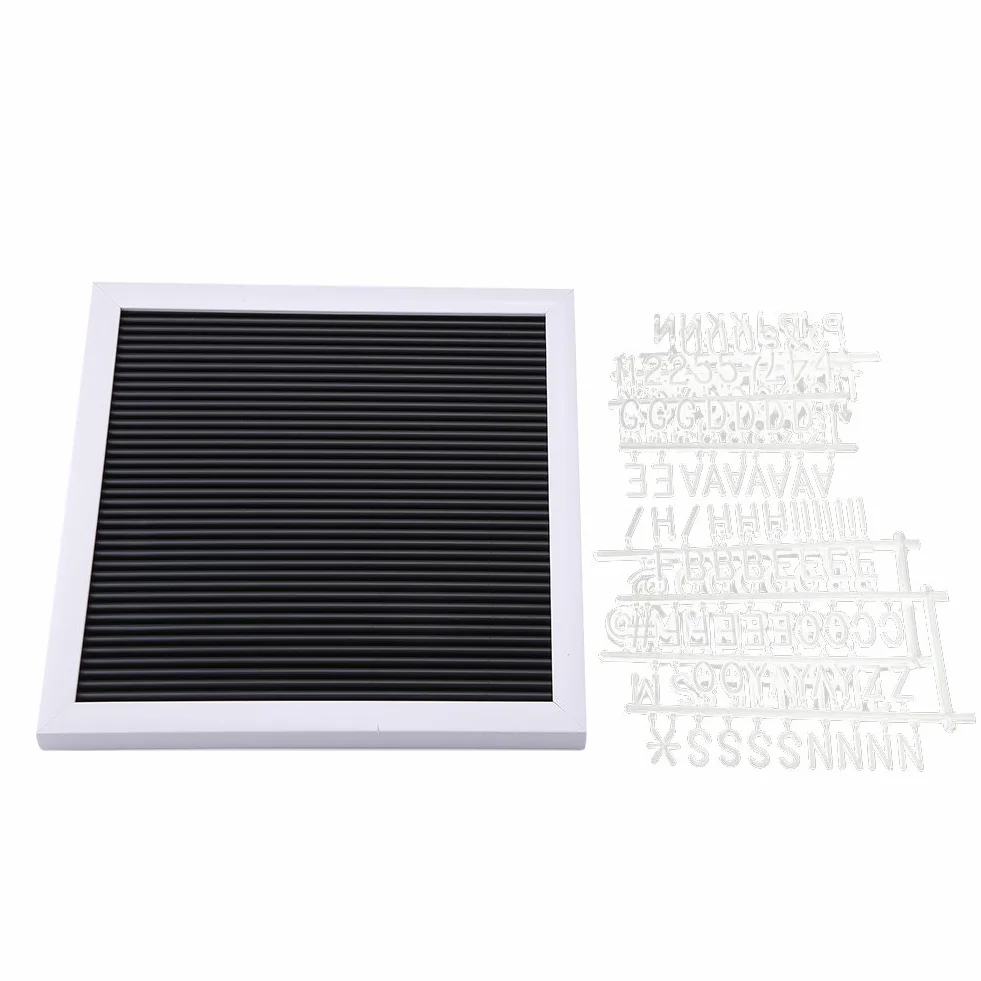 Szary filcowy zestaw tablic na listy, tablica z literami tablica z literami DIY tablica z literami Wystrój pokoju w domu(White frame)