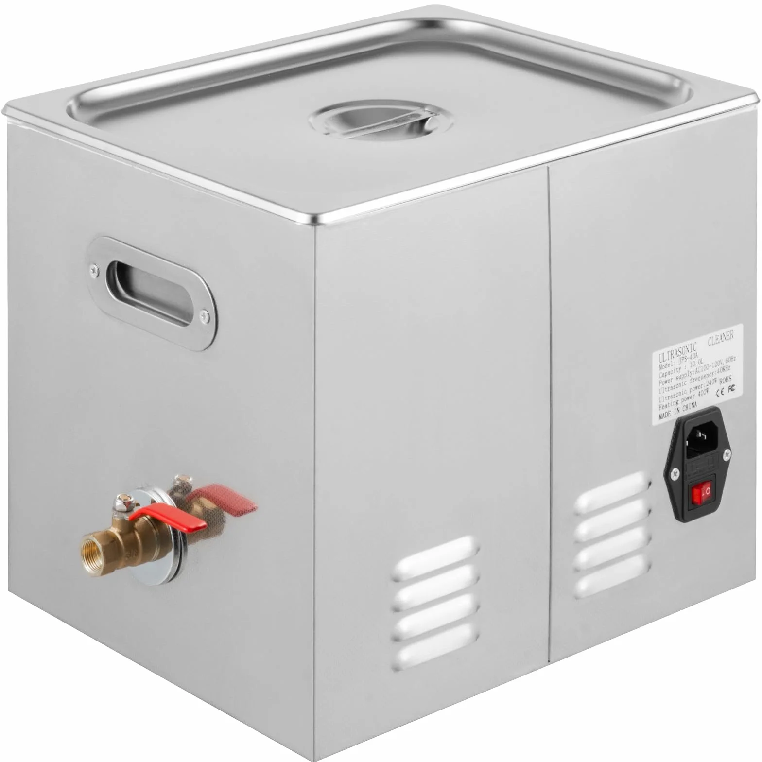 VEVOR Knob Control ultradźwiękowa myjka ultradźwiękowa, 10 l, 220 V, ultradźwiękowa myjka do biżuterii, ultradźwiękowa myjka ultradźwiękowa, do czyszczenia okularów, biżuterii