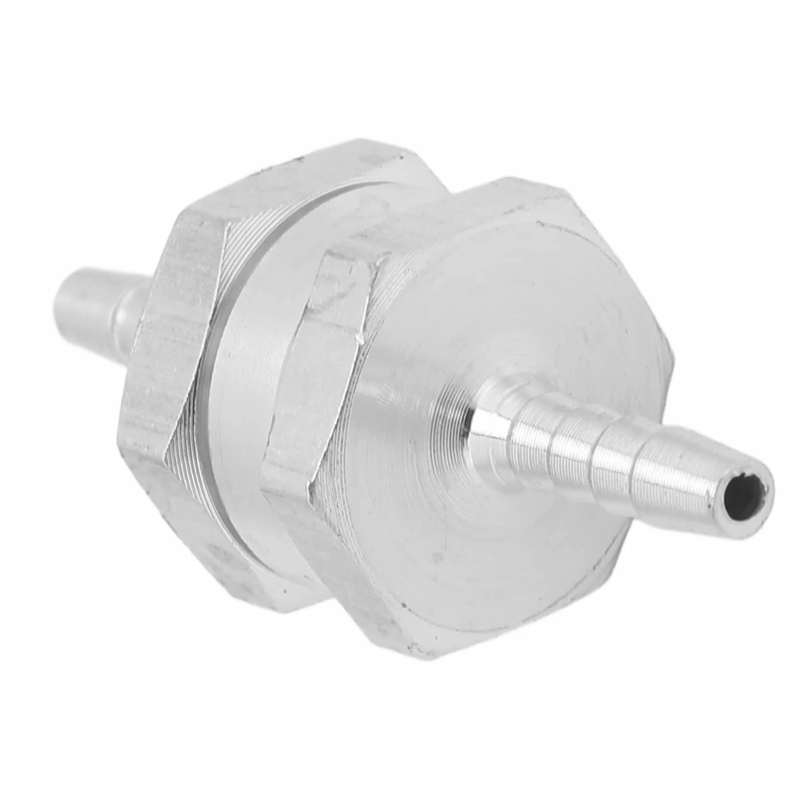 Zawór Zwrotny Jednokierunkowy Zawór Paliwa 4Mm Srebrny Stop Aluminium Jednokierunkowy Zawór Zwrotny Stop Aluminium Uniwersalny do Paliwa Benzyna Benzyna Napędowy Woda (4 mm)