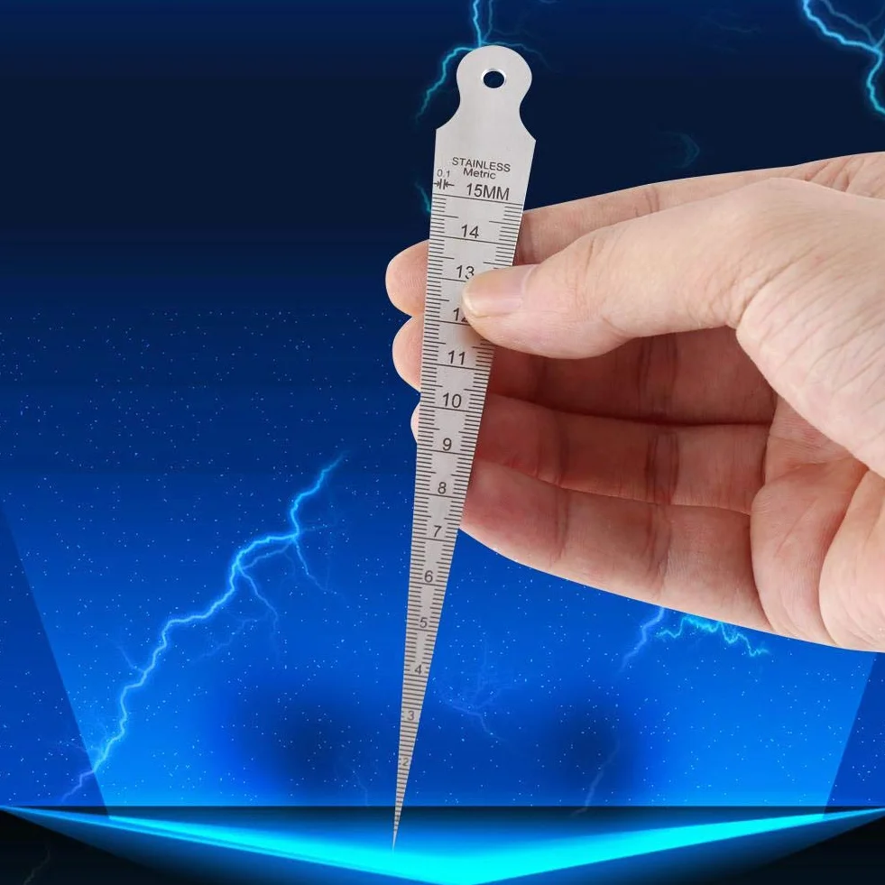 Akozon Feeler Taper Linijka 1-15mm Stożek ze stali nierdzewnej Skala otwarcia Otwór klinowy Otwór pomiarowy Metryczny/Imperialny
