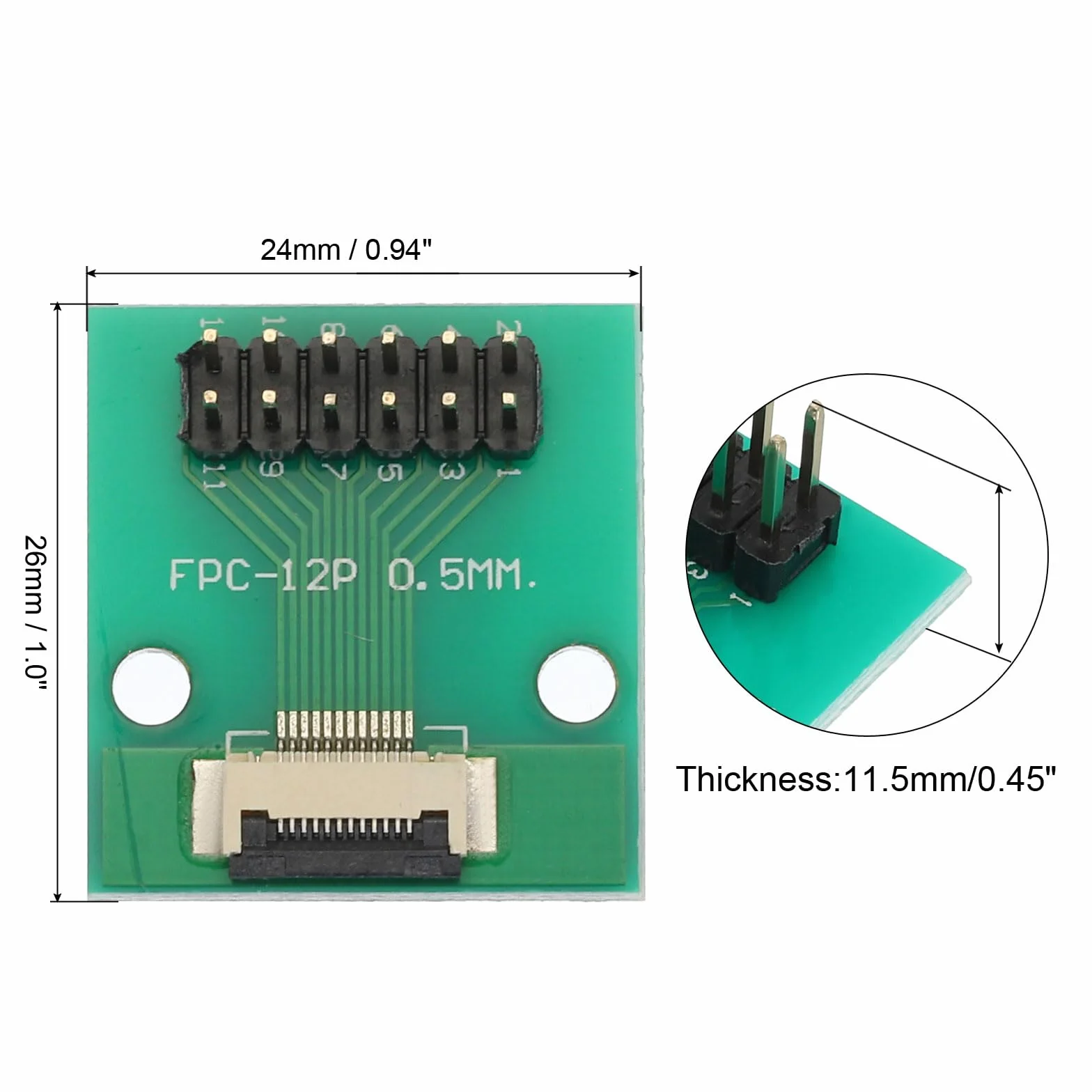QUARKZMAN FFC FPC Connector Board 12 Pin 0,5 mm 2,54 mm na 1,0 mm 2,54 mm PCB płyta konwerterowa do telewizorów LCD/aparatów cyfrowych/laptopów