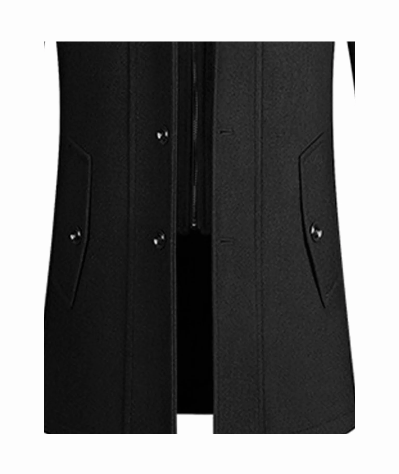 ECDAHICC Męski płaszcz zimowy Slim Fit, dwuczęściowy płaszcz do biznesu, na czas wolny, wełniany płaszcz ze stójką Peacoat
