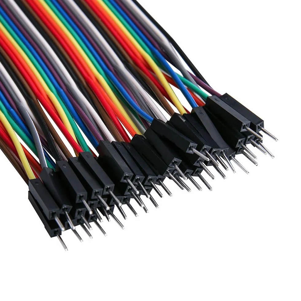 ELEGOO 40 x 20 cm Żeński, męski, Zworka kablowa 28 AWG Mostki Przewodowe dla Arduino Raspberry Pi (Zestaw 3 szt.)