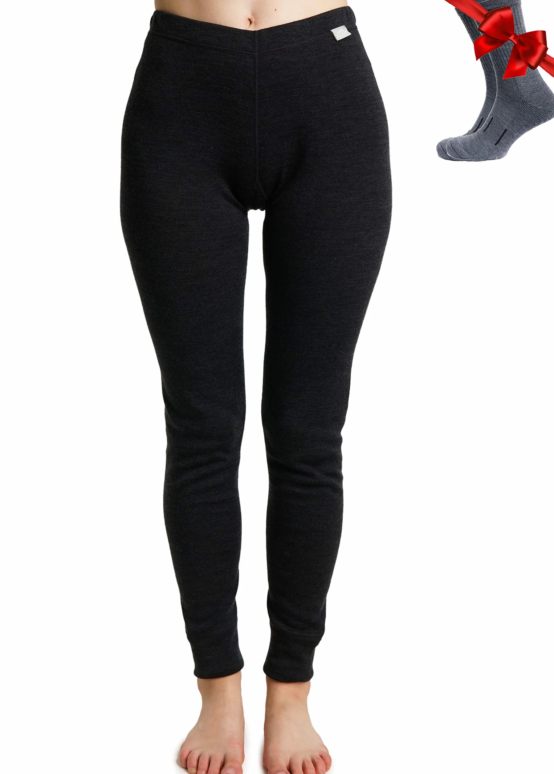 Legginsy z wełny merynosowej warstwa bazowa dla kobiet 100% spodnie termiczne S