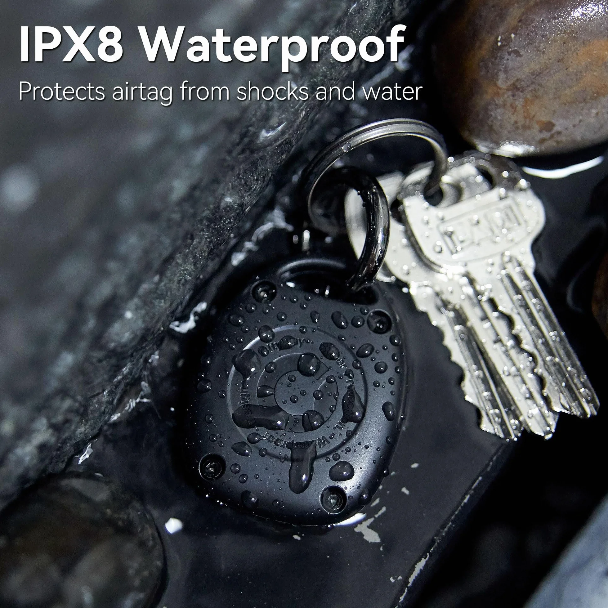 Etui na klucze wodoszczelne IPX8 ultrakompaktowe czarne