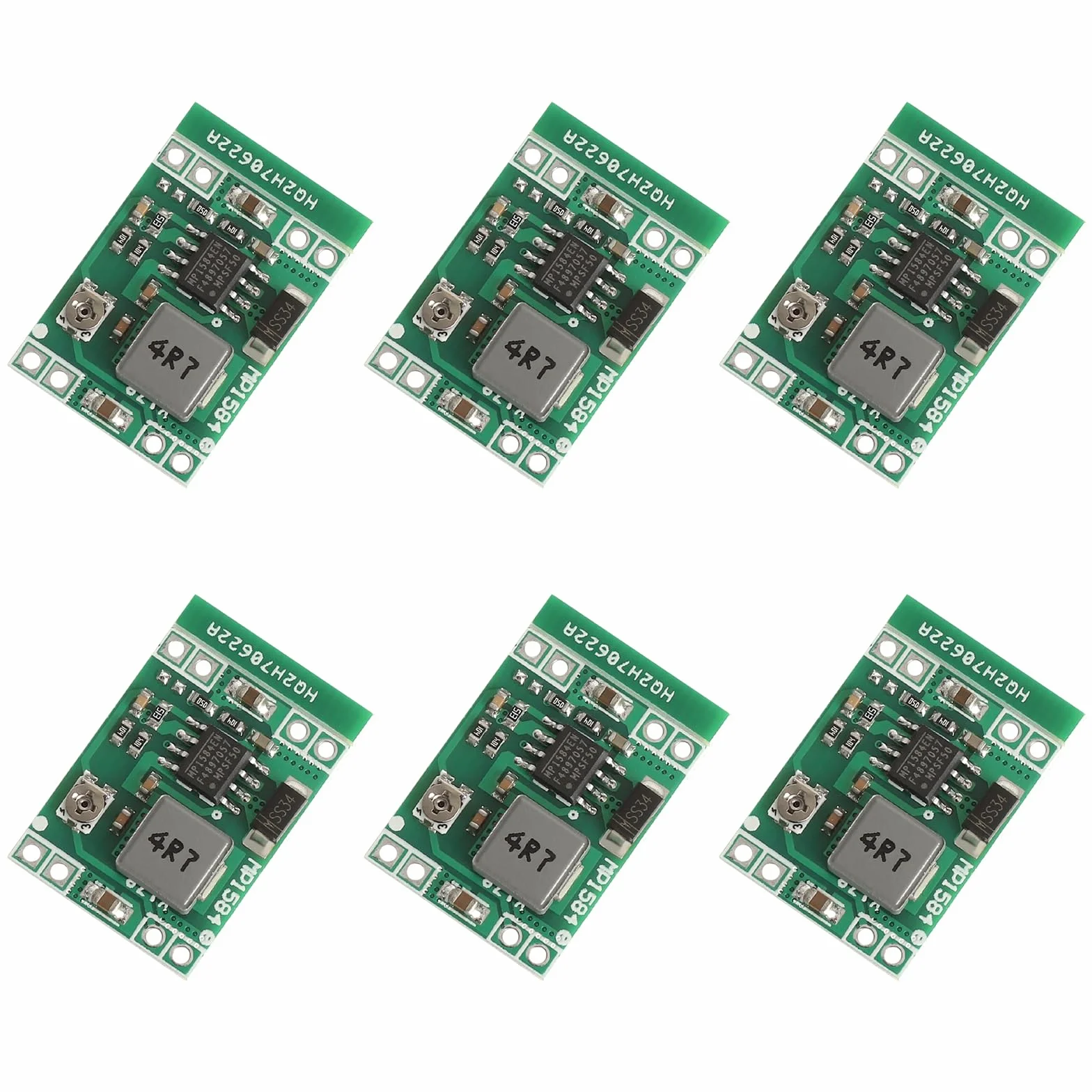 6 sztuk MP1584EN DC-DC Step Down Converter, Buck Converter, DC-DC, regulator napięcia - moduł 3 A 4,5-28 V na 0,8-20 V do Arduino, LED, aparatu, samochodu, DIY