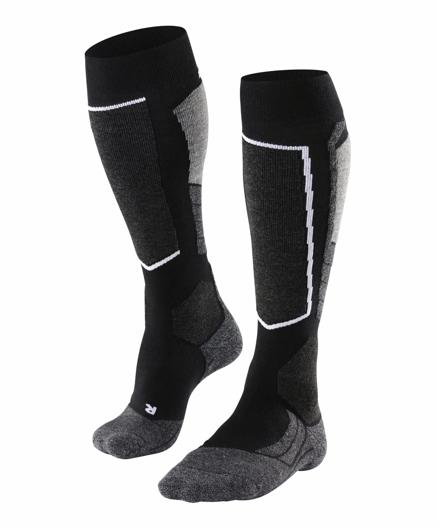 FALKE Skarpety narciarskie SK2 Intermediate M Kh Wełna ciepłe 1 Para, Czarny Black-Mix 42-43