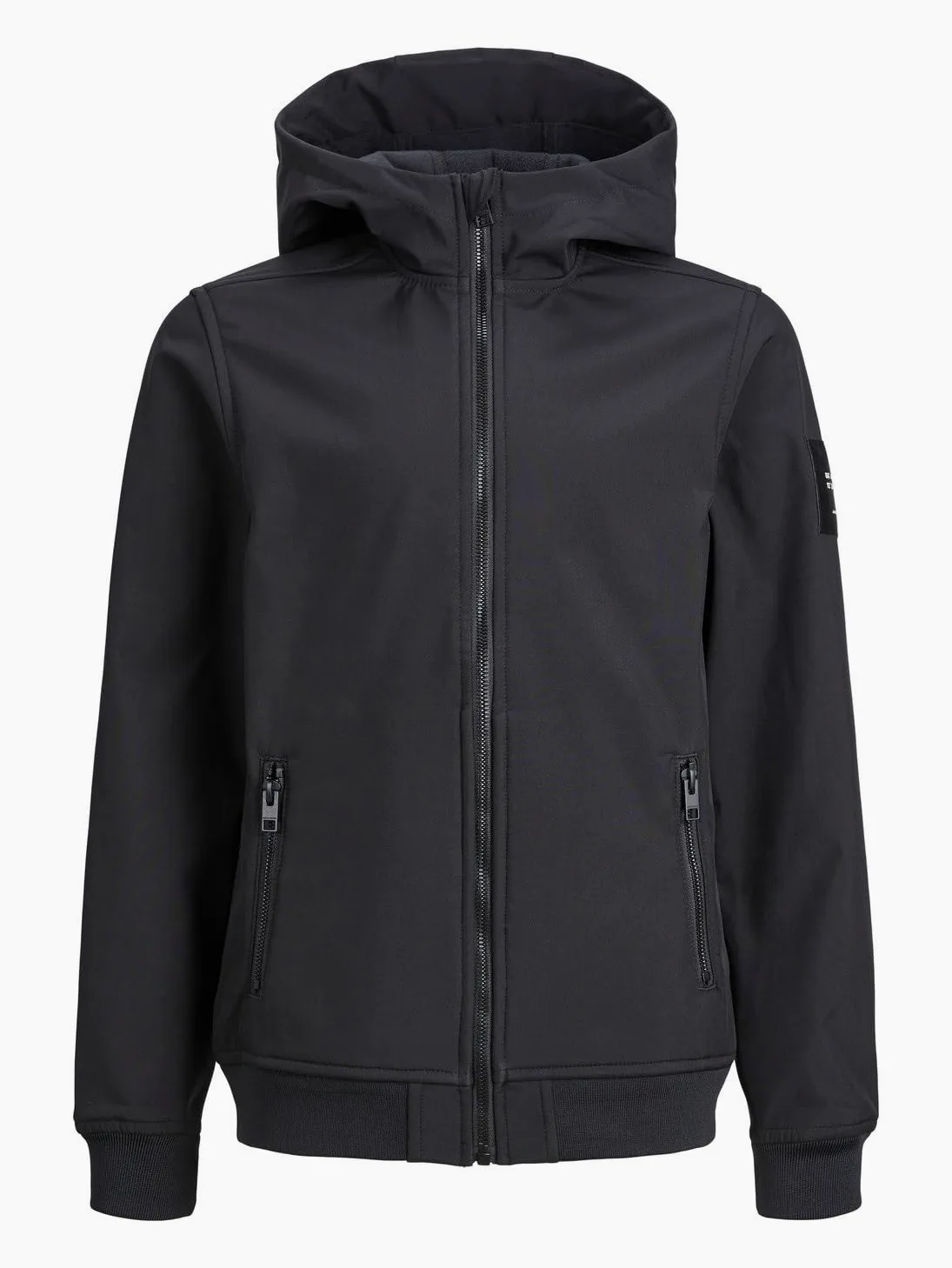 Jack & Jones Junior JJEBASIC kurtka softshell hood SN JNR, czarna, 176, czarny, 176
