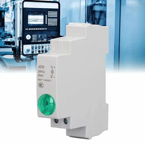 Lampka Kontrolna Przemysłowa Montaż na Szynie DIN Wskaźnik świetlny Obwód Wskazanie Sygnału dla Skrzynki Rozdzielczej Tokarki CNC Warsztaty AC DC 230 V (GREEN)