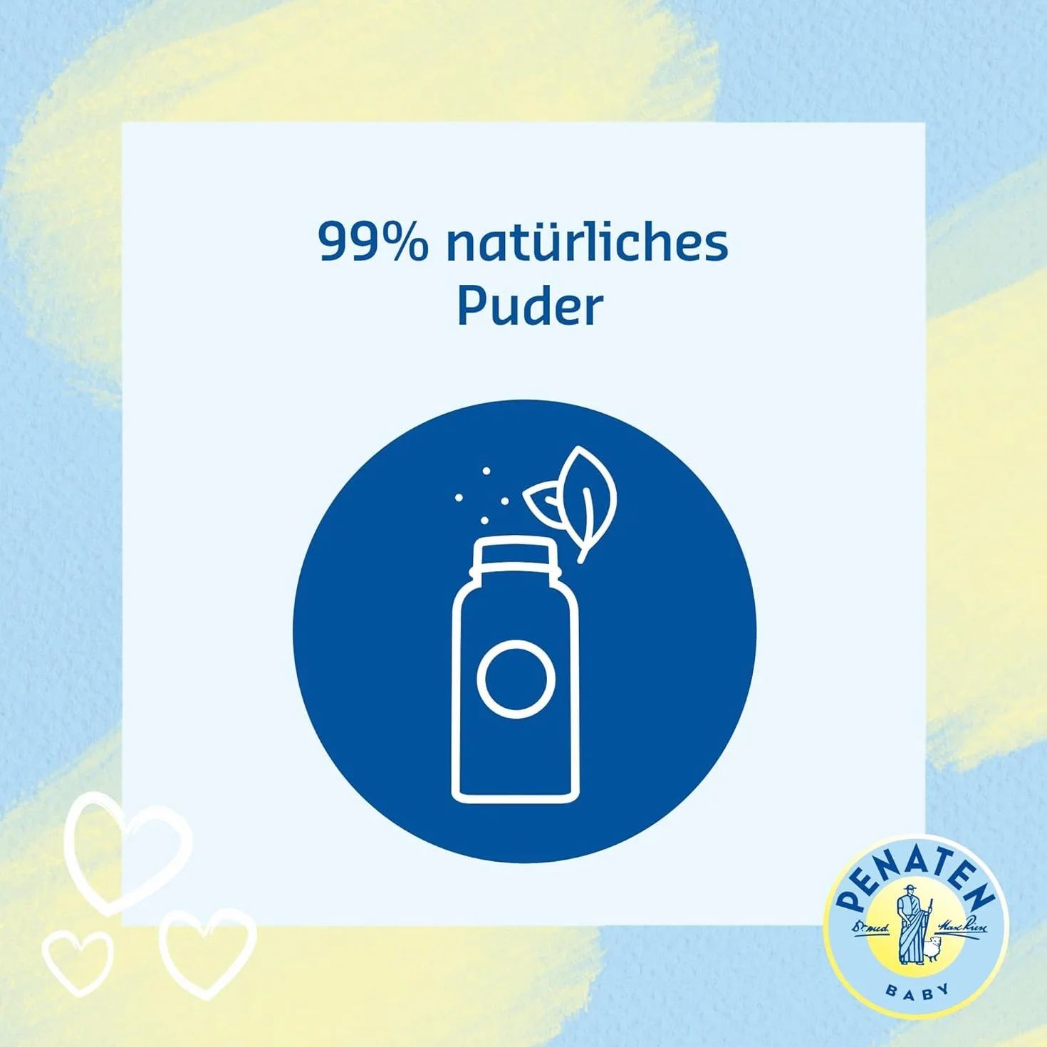 Penaten Naturalny puder dla niemowląt z aloesem i witaminą E (1 x 100 g) – chroni wrażliwą skórę, wchłania wilgoć i utrzymuje skórę suchą – potwierdzony dermatologicznie, 99% składników naturalnego