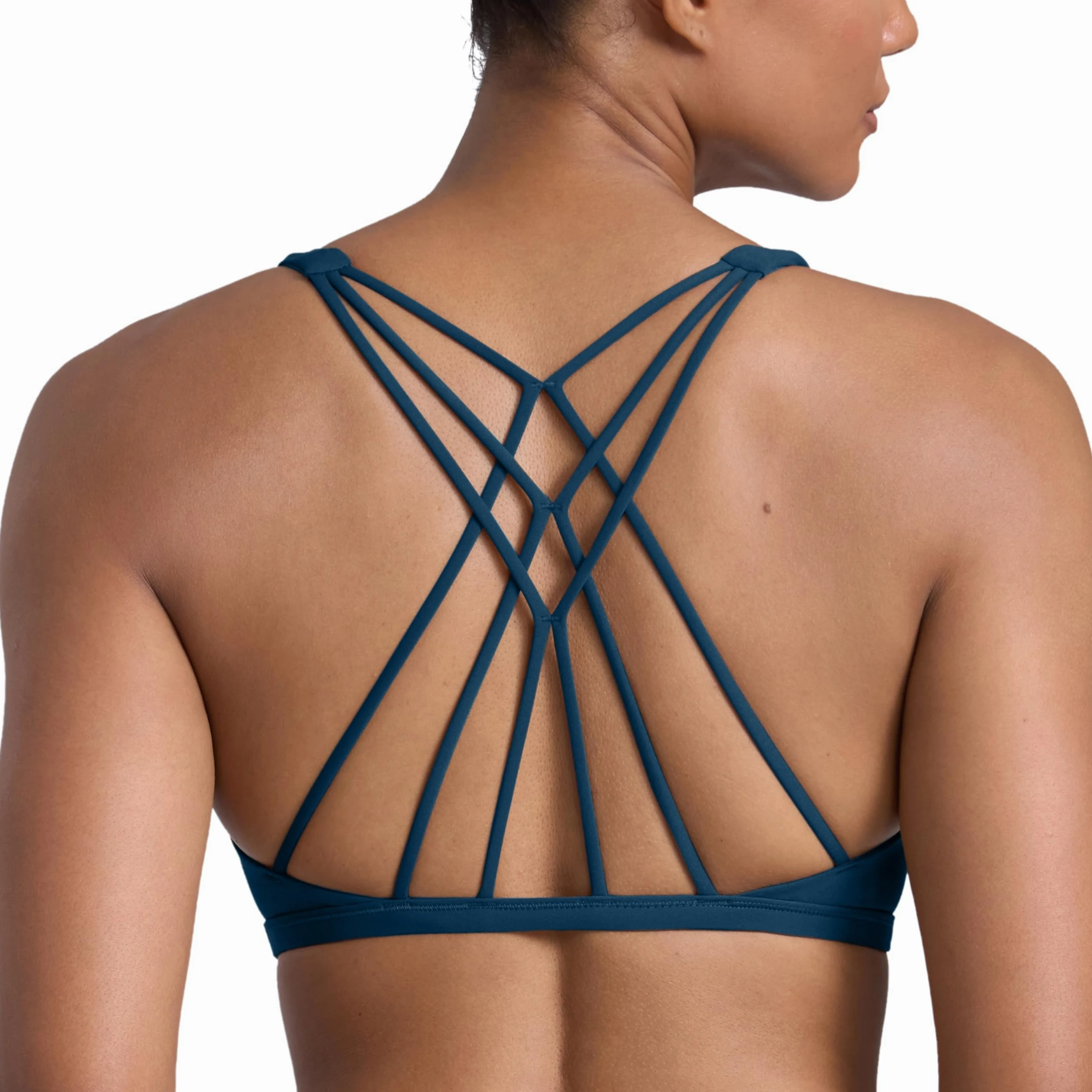 CRZ YOGA Damskie zdejmowane wkładki Top do jogi Cross Strappy Back Gym Sports Bra