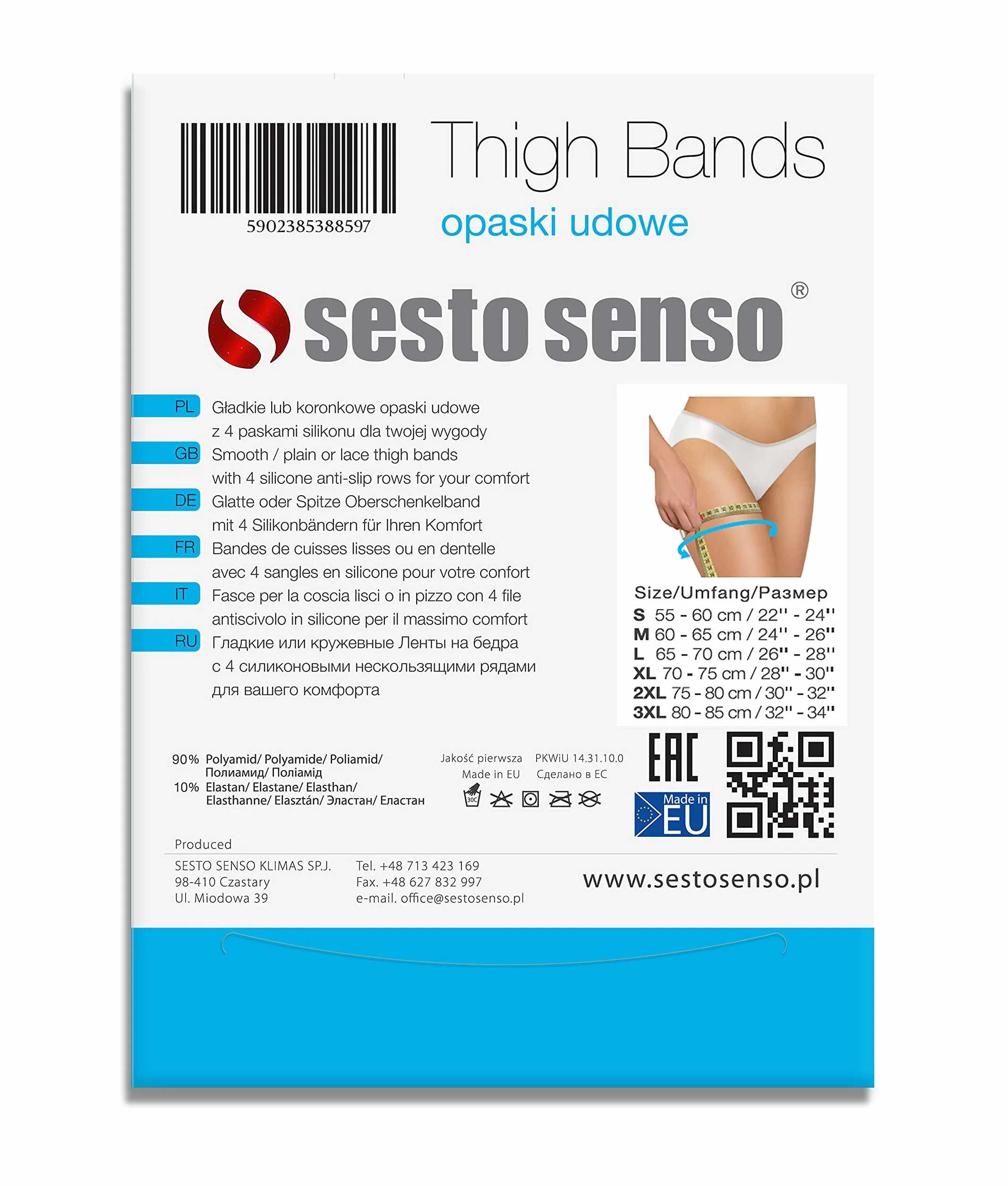 sesto senso 2 pary opasek na uda, seksowne, elastyczne, zapobiegające tarciu, silikonowe paski