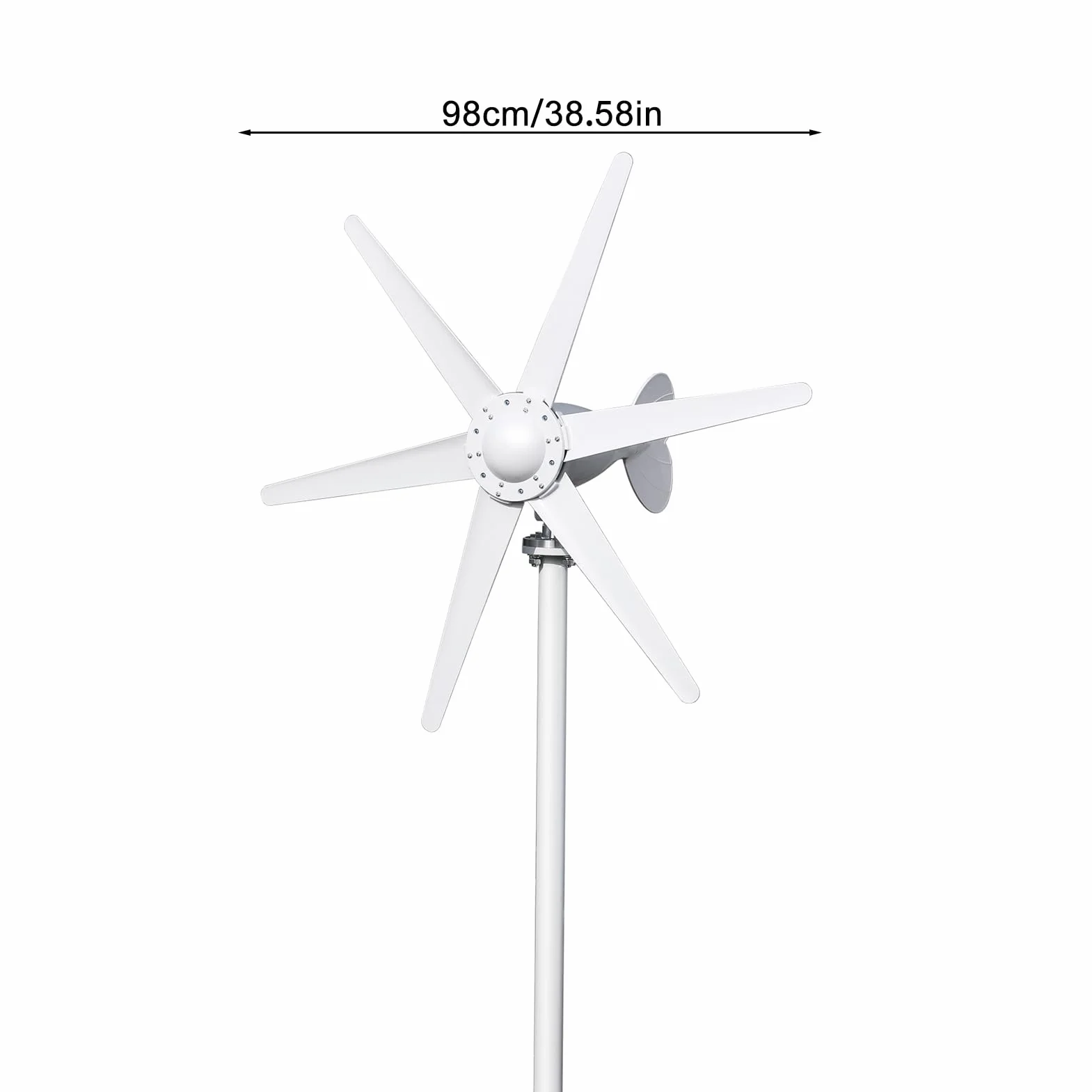 Zestaw generatora turbiny wiatrowej (800 W, 12/24 V, 6 ostrzy, elektromagnetyczne wyposażenie generatora elektromagnetycznego do tarasu, statku morskiego, kampera, kabiny, boa