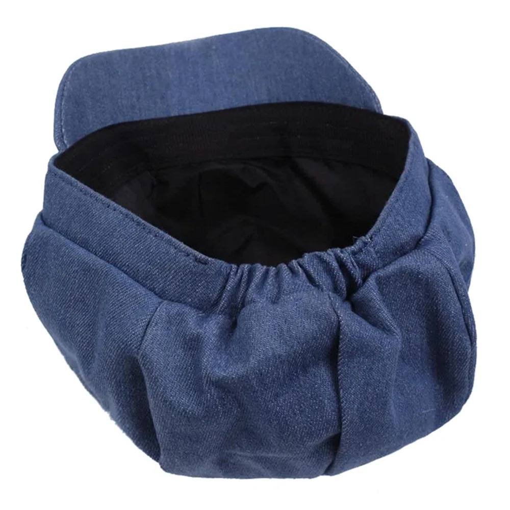 Czapka gazeciarza damska Denim ośmiokątna czapka Baker czapka chłopięca kapelusz beret damski wiosenny letni bawełniany francuski kapelusz malarza (kolor: argento, rozmiar: 56-58 cm) (3 szt.)