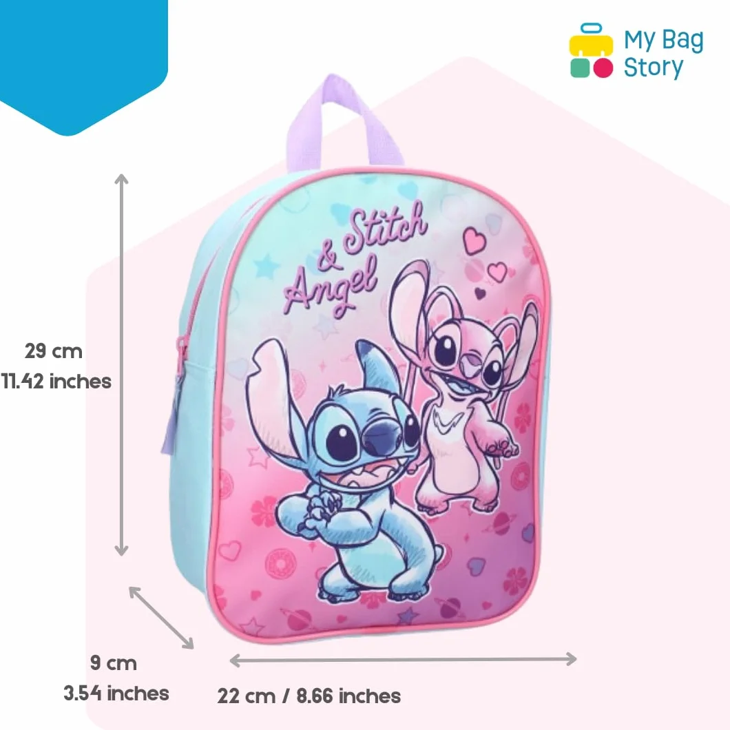 mybagstory - Plecak - Stitch - Niebieski - Dzieci - Szkoła - Przedszkole - Przedszkole - Żłobek - Tornister dziewczęcy - Rozmiar 29 cm - Regulowane ramiączka - Pomysł na prezent