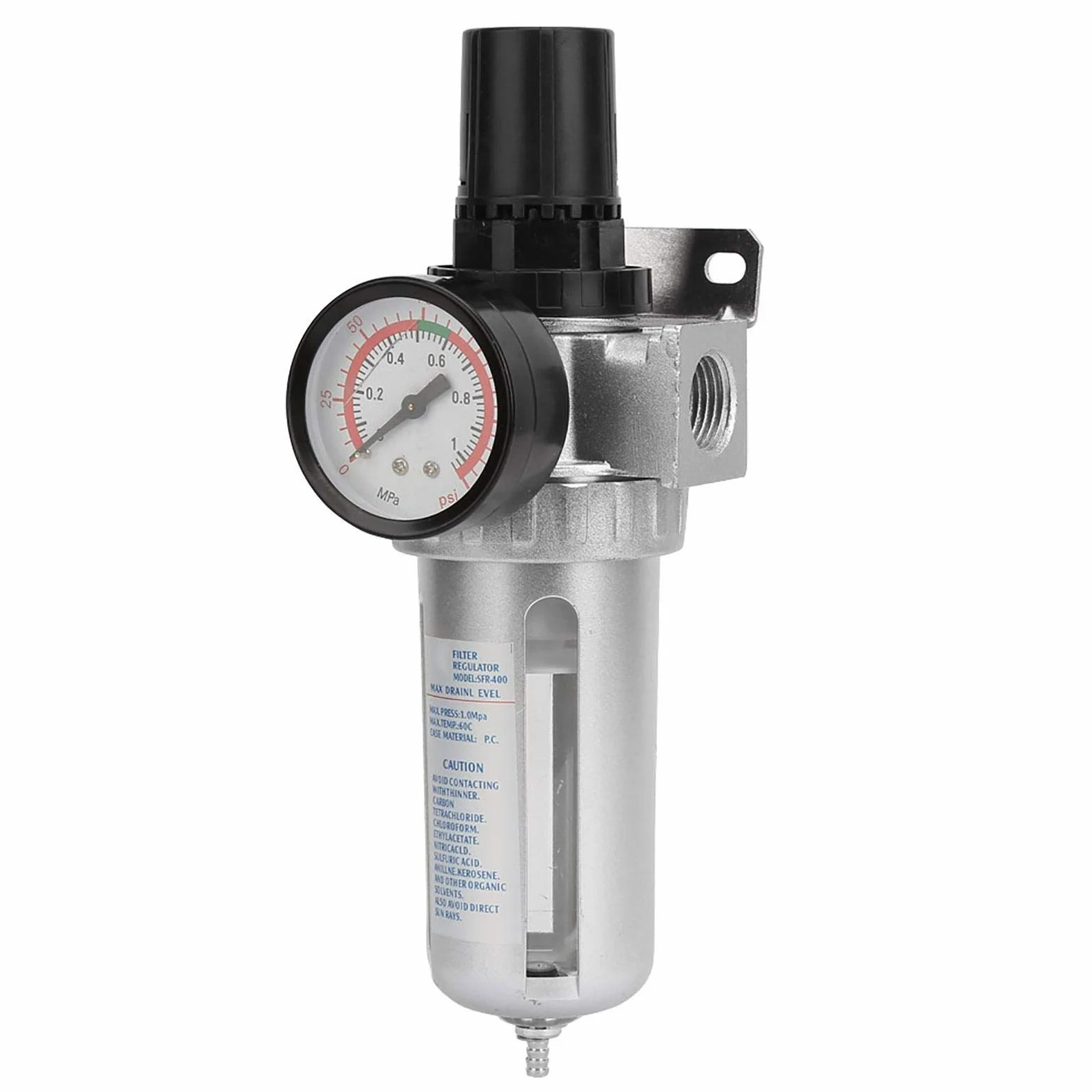 Regulator filtra powietrza BSP 1/2" z pułapką na wodę