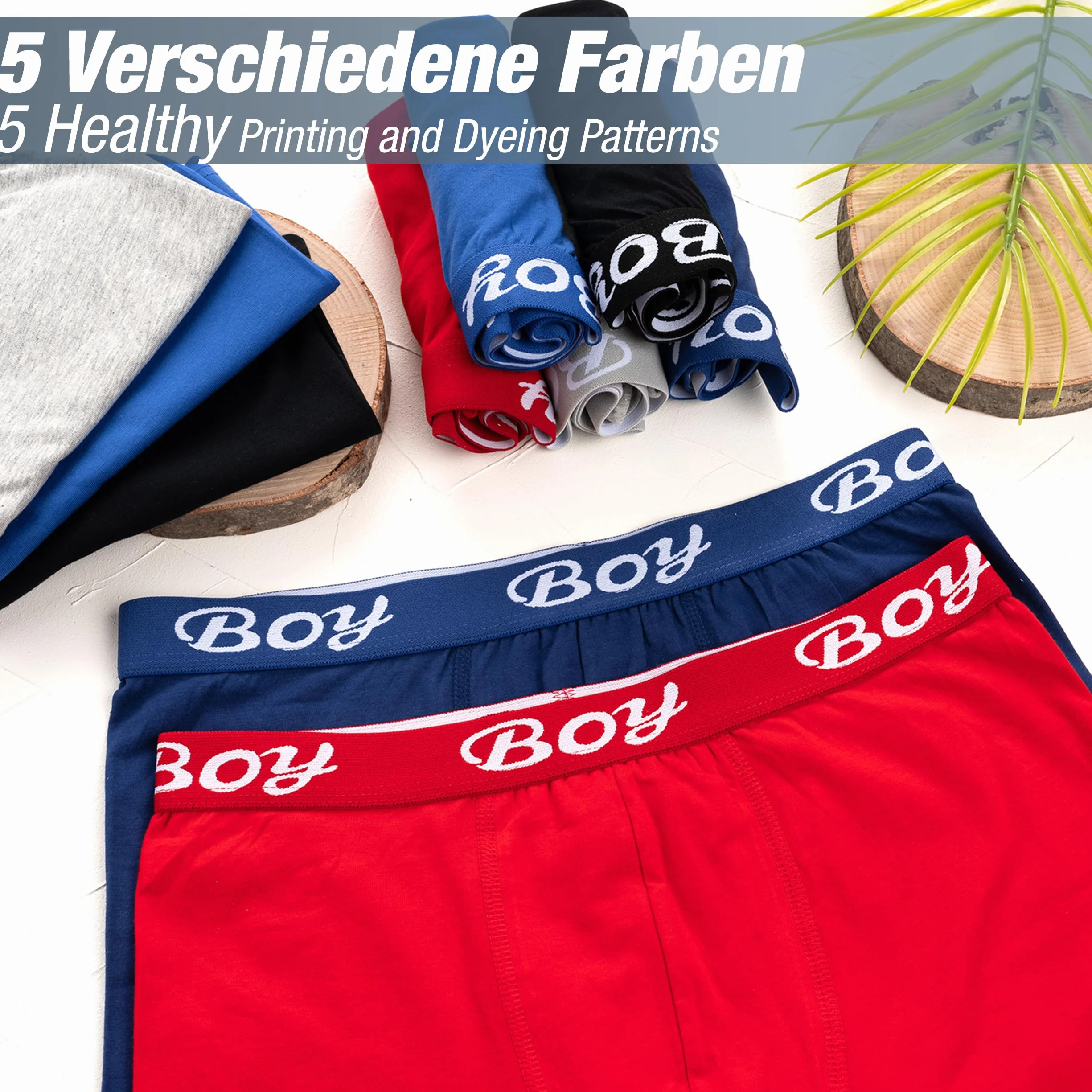 LOREZA ® 10 chłopięcych bokserek bawełnianych, rozmiar 92-170