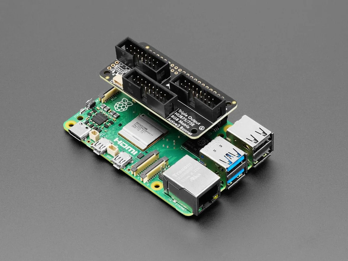 Adafruit Potrójna Matryca LED na Raspberry Pi i matryce HUB75, 6358