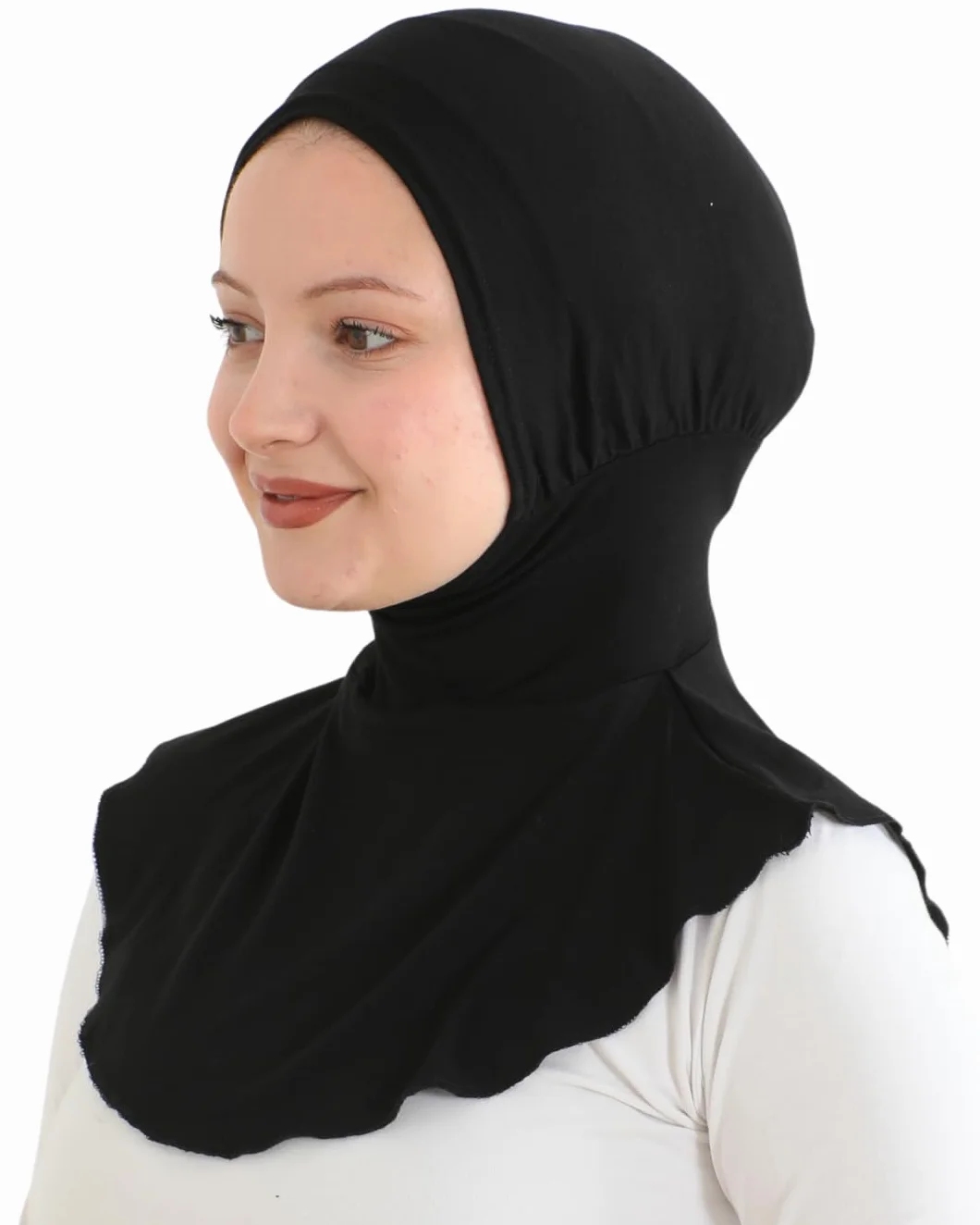 Prien Sportowy hidżab dla kobiet, muzułmański szalik na głowę, elastyczny turban dla dziewcząt, szykowna odzież islamska na siłownię, kołnierz na szyję czepek wiskoza