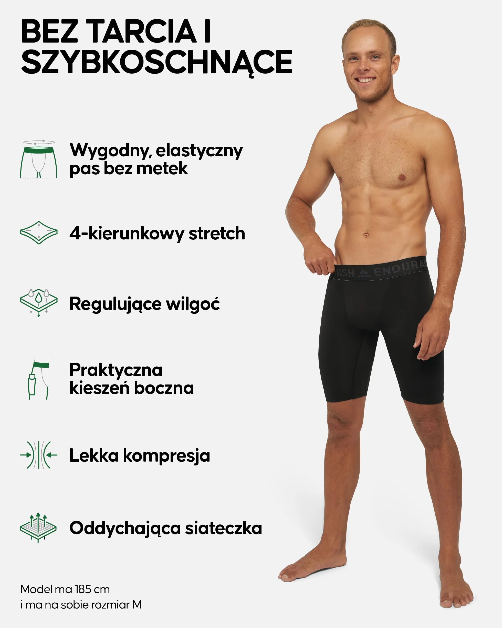 DANISH ENDURANCE Kompresyjne Spodenki Sportowe Męskie 2-PACK