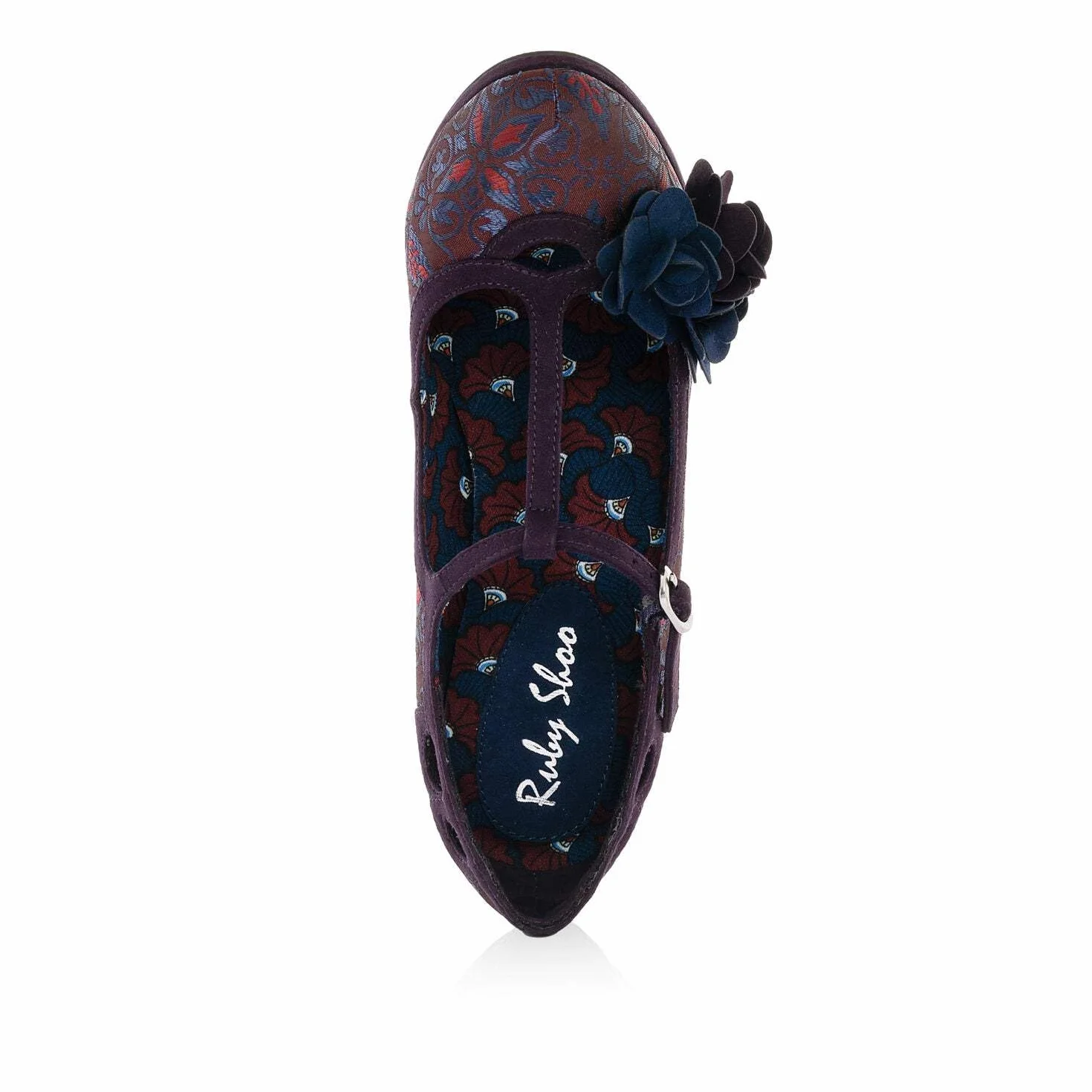Ruby Shoo Damskie buty Valerie Orange T-Bar z platformą