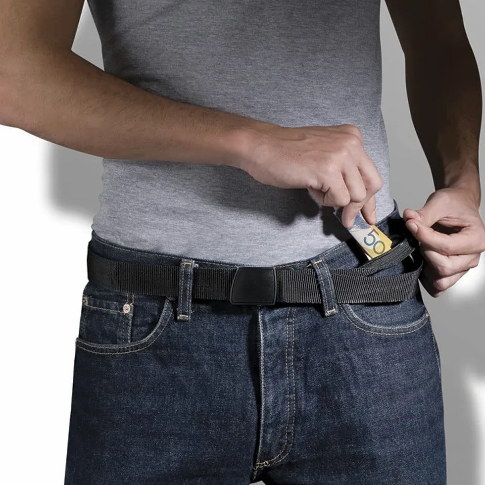 Pacsafe Portfel podróżny Cashsafe - Gürtel mit Wertfach, Czarny, 30 cm, Pas pieniędzy