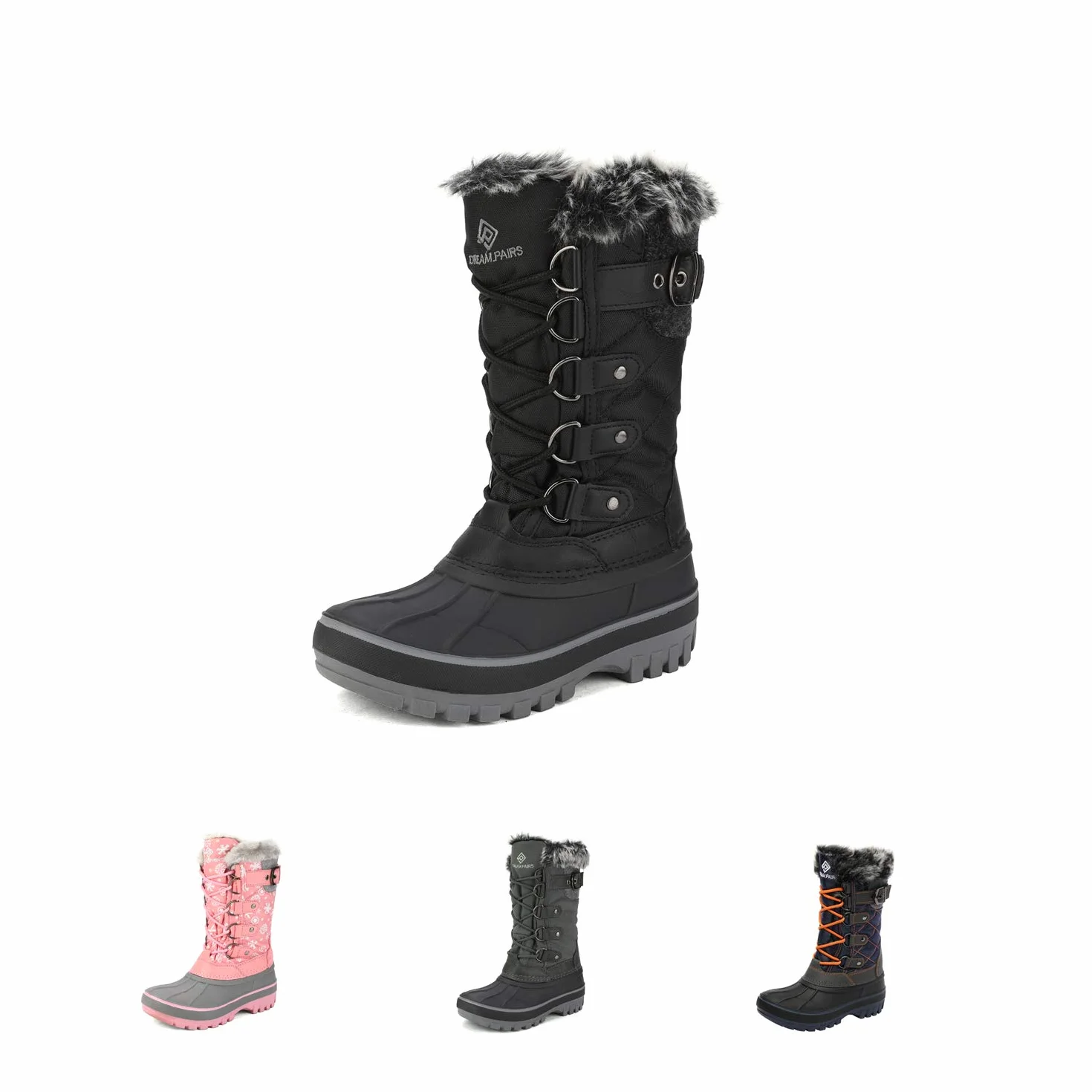DREAM PAIRS buty zimowe wodoodporne śniegowce ocieplane antypoślizgowe dla dzieci