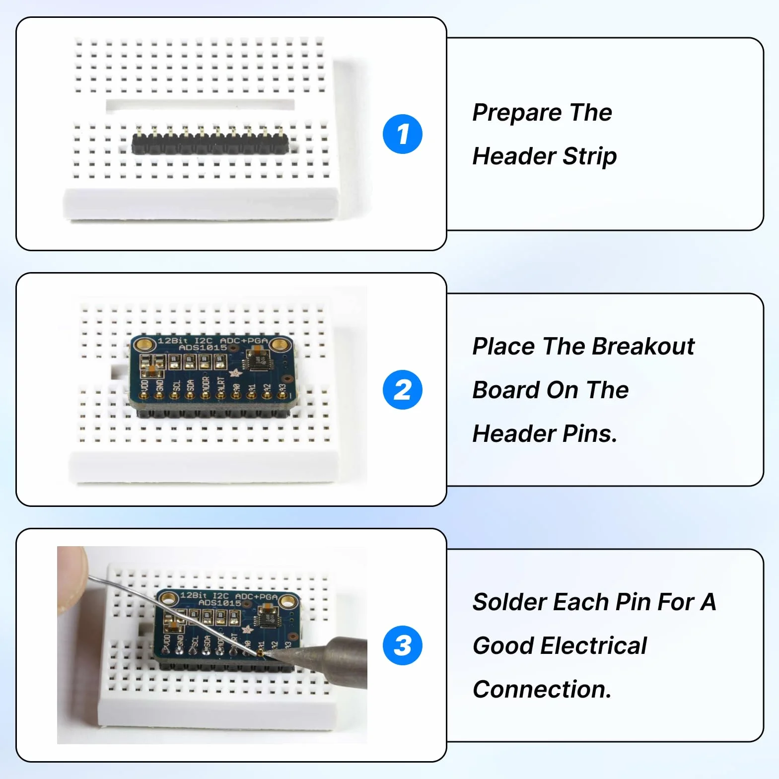 3 szt. ADS1115 16-bitowy moduł adc 16-bitowy 4-kanałowy konwerter analogowo-cyfrowy z interfejsem I2C do mikrokontrolerów dla Arduino, Raspberry Pi i ESP32 ads1115 for adafruit