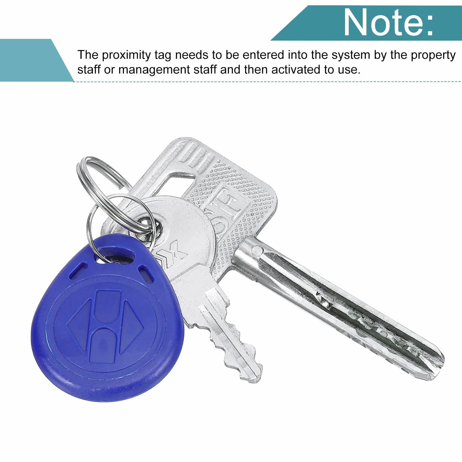 sourcing map 20 Pack ID karta brelok do kluczy RFID 125 kHz do zapisu Tag Token niebieski