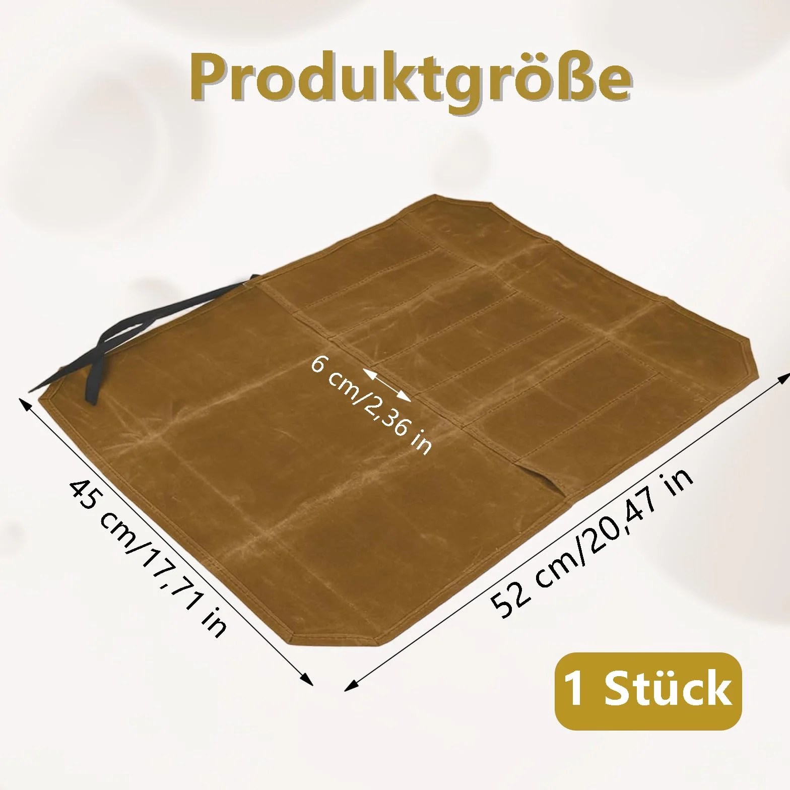 Torba na noże w rolce, khaki, torba do przechowywania noży kuchennych, rolka na noże z 7 przegródkami, torba na narzędzia, przenośna torba na noże kuchenne, łyżki, noże kuchenne