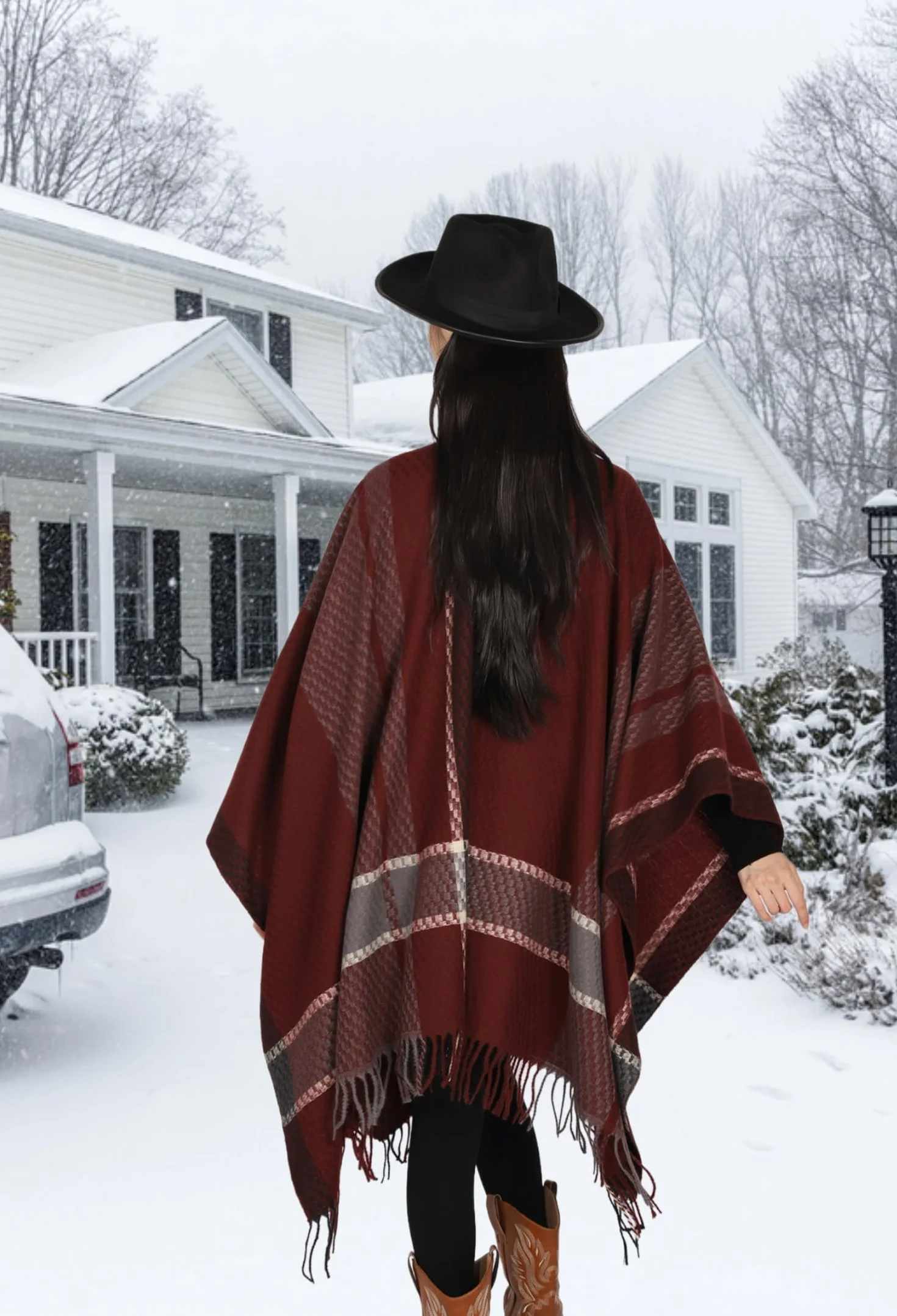 Szalowe Owijania dla Kobiet, Miękki Poncho-Peleryna z Otwartym Przodem, Oversize Sweter-Szalik na Wieczór, Ślub, Przyjęcie, Podróż