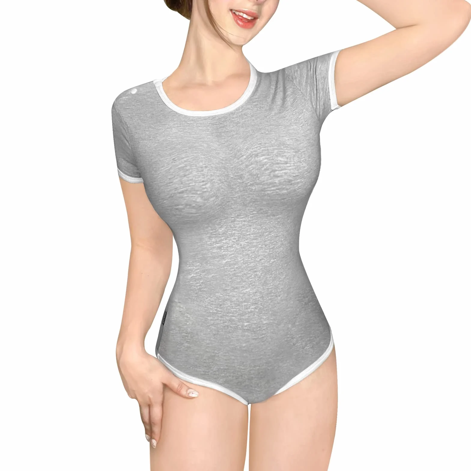 LittleForBig Bawełniany śpioszki Onesie Piżama Bodysuit-Seria pastelowa Szary