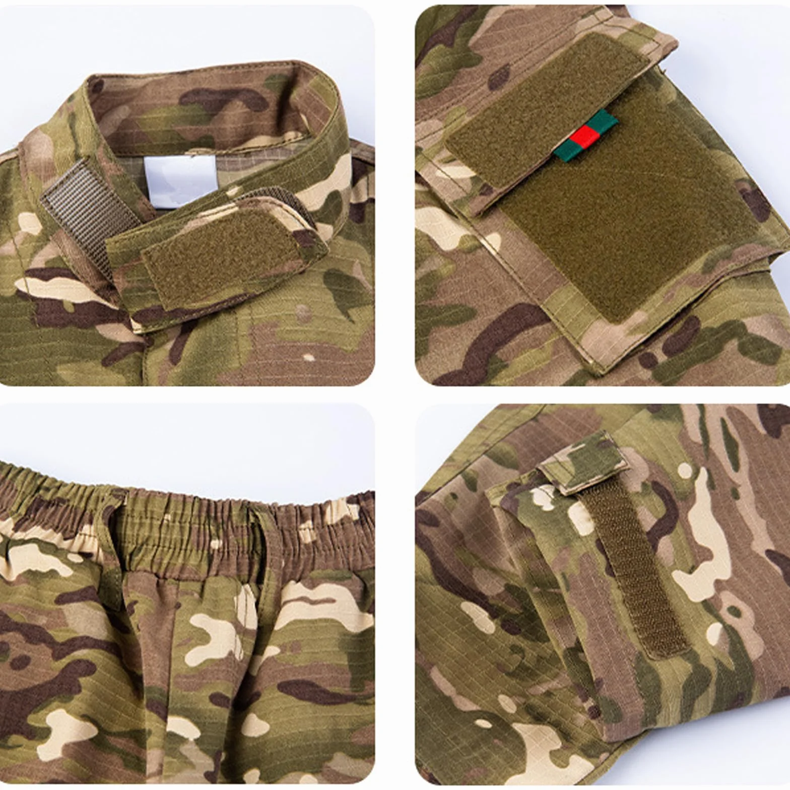 Dziecięcy zestaw taktyczny t-shirt i spodnie kamuflaż wojskowy Airsoft