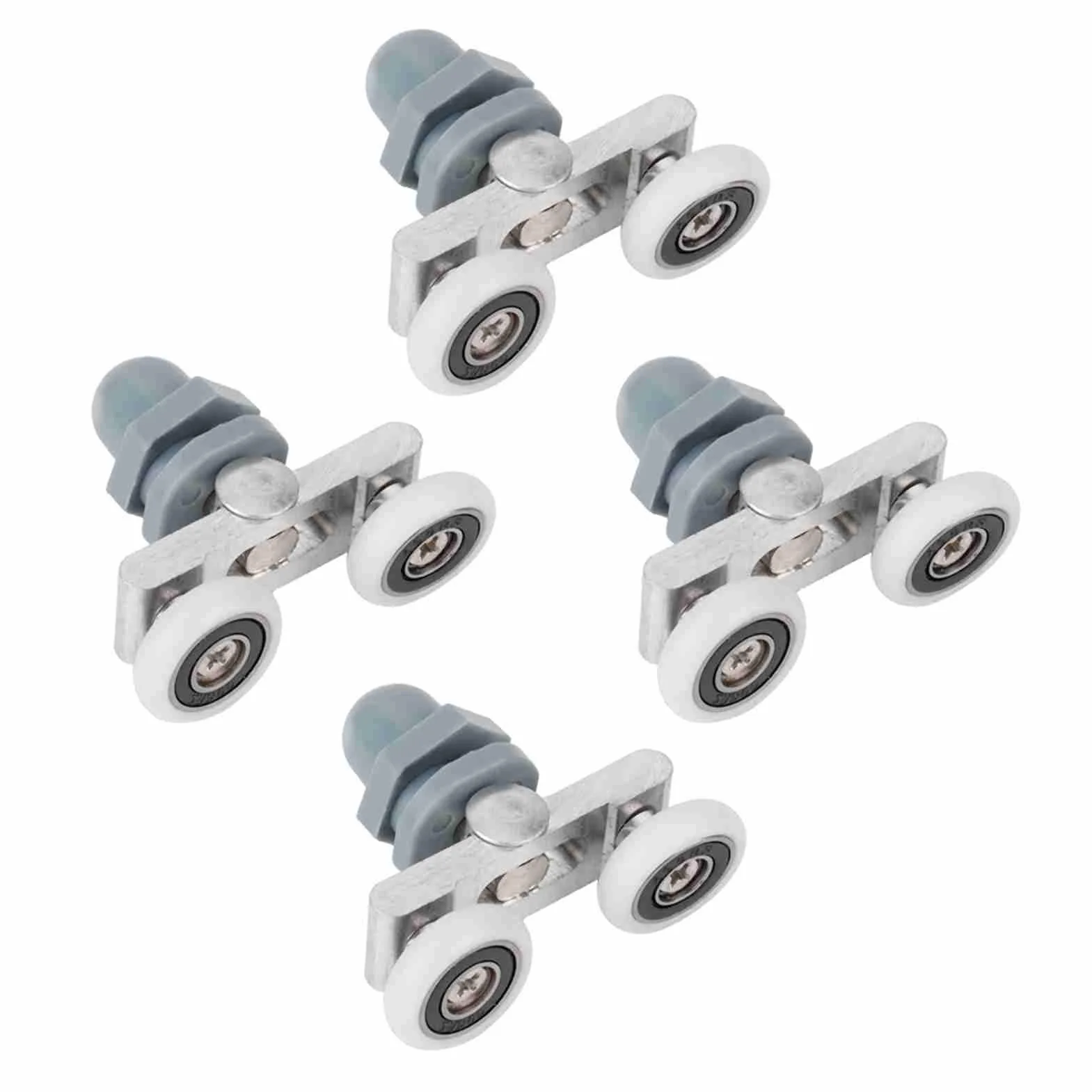 Rolki do Drzwi Przesuwnych Stop Aluminium ABS Ciche Gładkie Kółka ślizgowe Szklanych Drzwi System Mechanizmu Gąsienicowego (25mm)