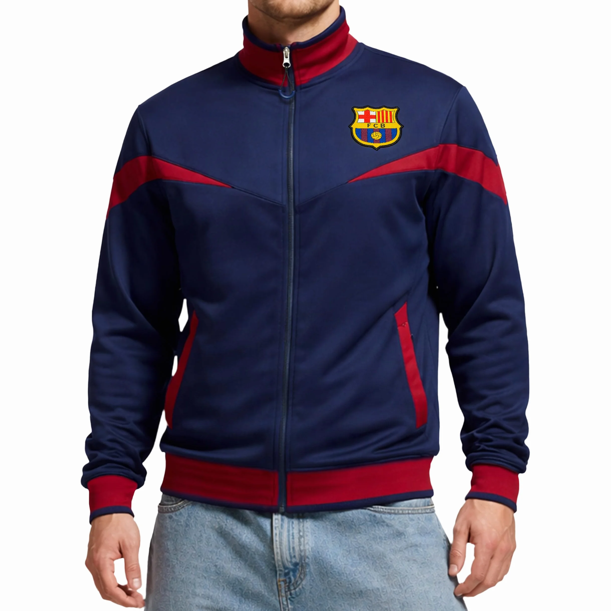 Icon Sports FC Barcelona bluza dresowa z zamkiem błyskawicznym