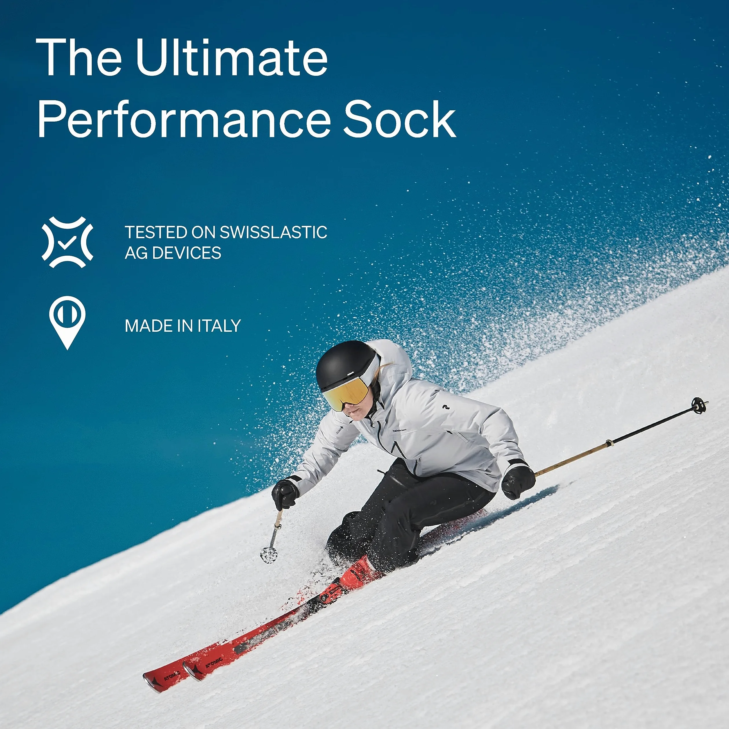 STOX Energy Socks, Damskie skarpety narciarskie, klasa kompresji 23-32 mmHg, pończochy narciarskie, skarpety uciskowe, wełna z merynosów, jazda na nartach, skarpety kompresyjne, pończochy podporowe,