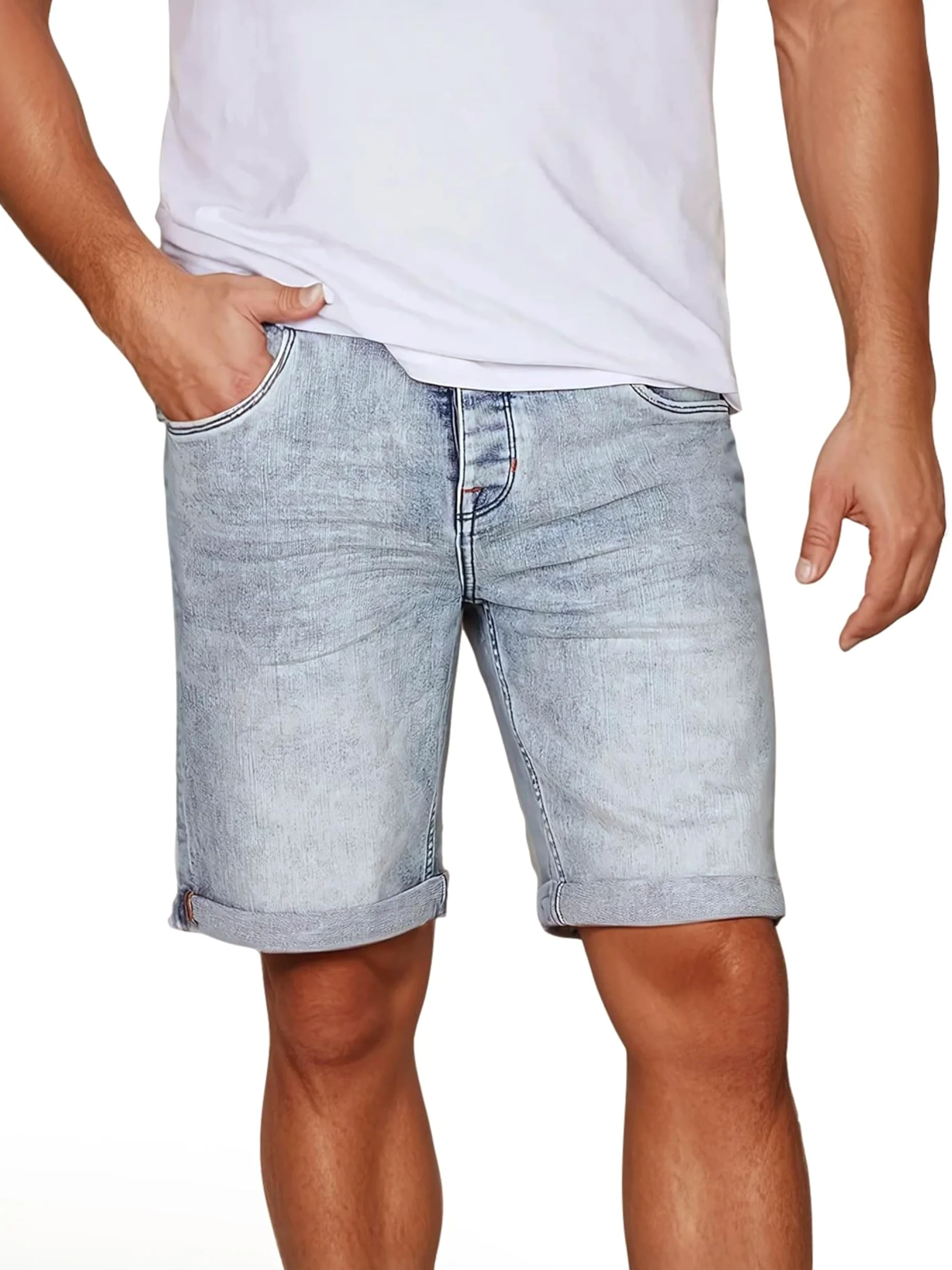 riverso Dżinsy męskie krótkie krótkie spodenki Regular Fit RIVTom krótkie spodenki bermudy szorty letnie denim jednokolorowe czarne szare niebieskie 30 31 32 33 34 36 38 40 42