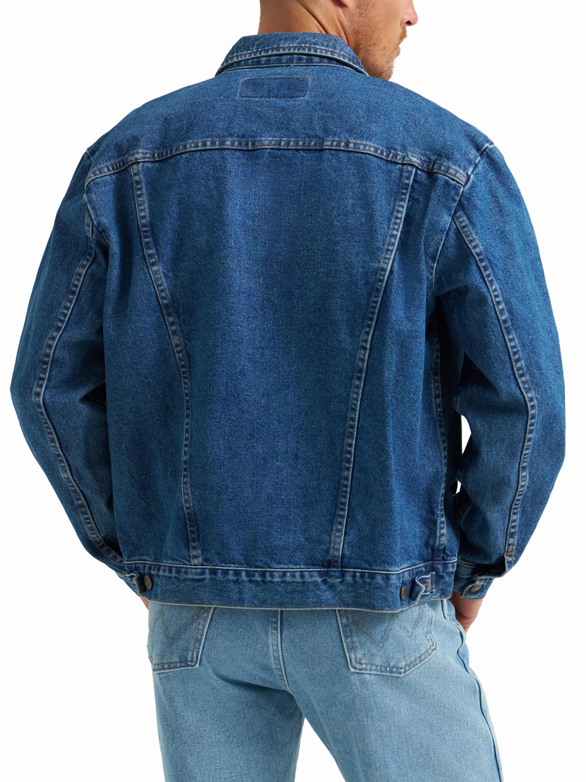 Wrangler Męska kurtka dżinsowa, kowbojski krój, bez podszewki, Sprany, XL