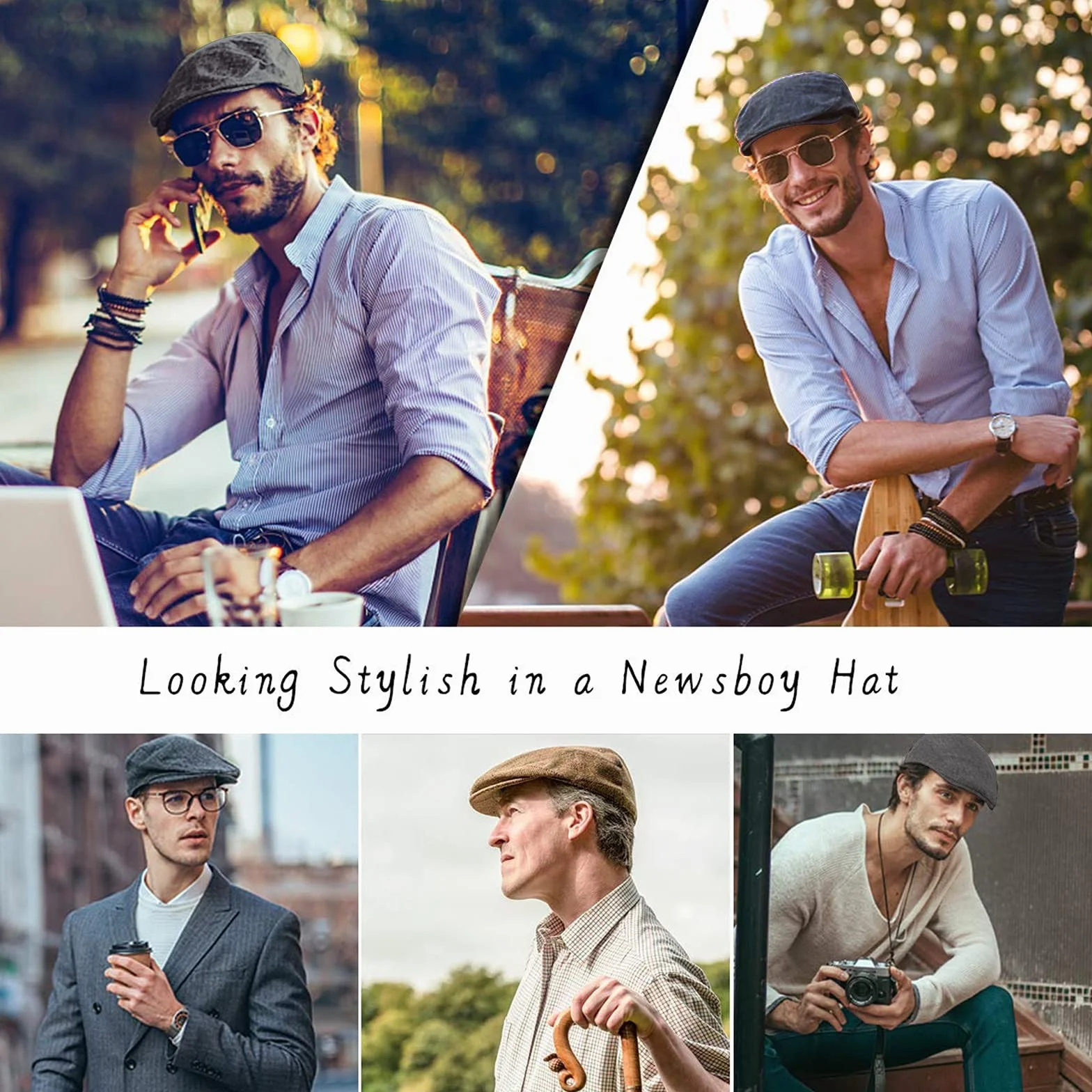 Berett Cap męska czapka z daszkiem Gatsby czapka z daszkiem Newsboy płaska czapka beret 1920 styl Gatsby kostium akcesoria