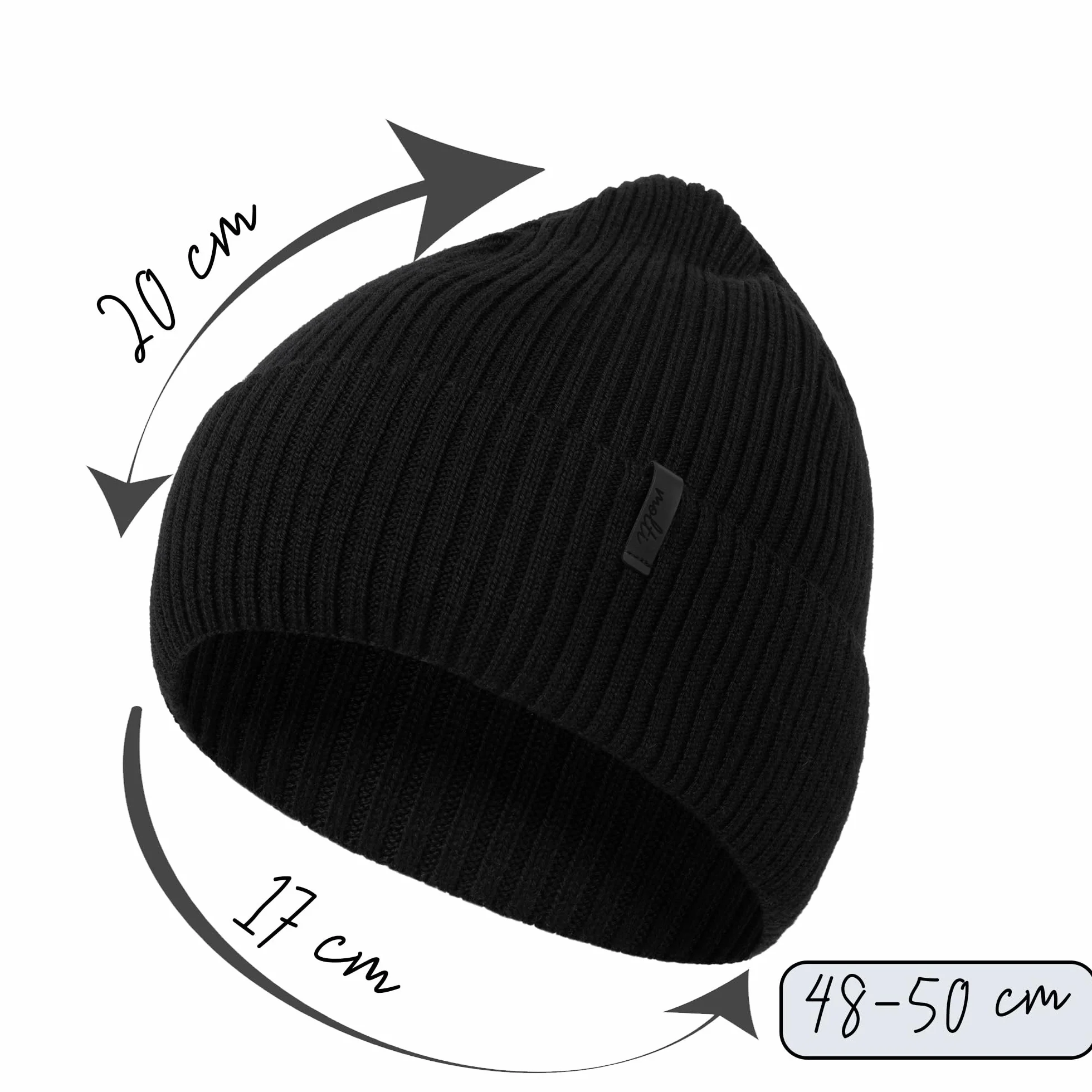 molti Dziecięca czapka beanie, 100% wełna z merynosów, dzianina, bez pomponu, oddychająca i wygodna, rozmiar 52-54, w 5 kolorach