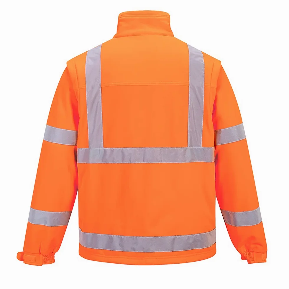 Portwest Hi-Vis Kurtka softshell Kieszeń na Telefon Wodoodporność Poliester | Pomarańczowy, L, EN ISO 20471, UPF 40+, Duży Krój, Długi Rękaw, Zapięcie na Rzep, Podszewka Polarowa, Pętla Radiowa, Zima