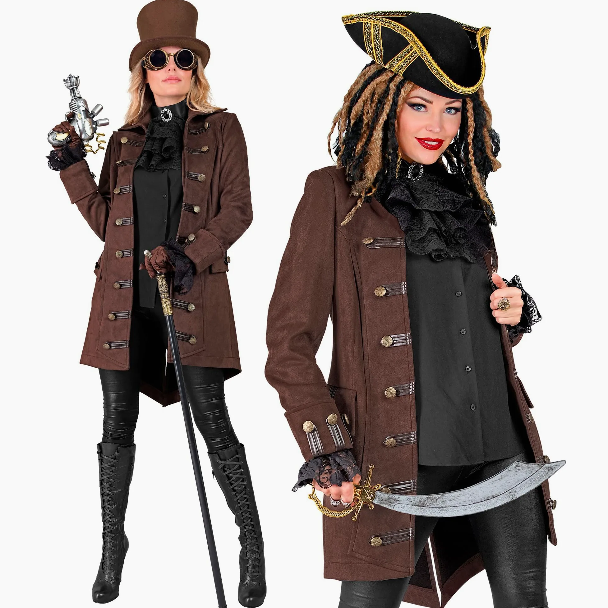 W WIDMANN MILANO Party Fashion - Historyczny płaszcz dla kilku postaci, kostiumy pirackie, steampunkowe, karnawałowe