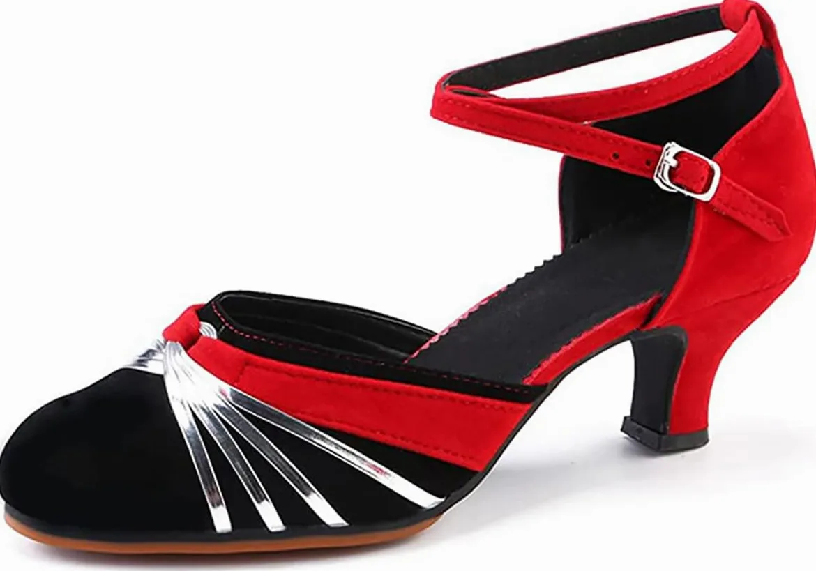 Damskie buty do tańca z zakrytymi palcami, aksamitny top, latynoska, salsa, tango, bal maturalny