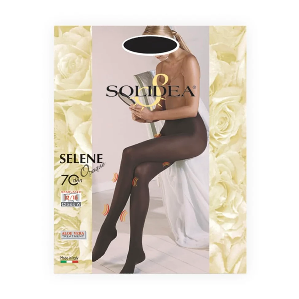 SOLIDEA Rajstopy 70 den sheer SELENE 70 matowe pończochy uciskowe ze stopniowanym uciskiem 12/15 mmHg Art. 023470, Czarny, 44