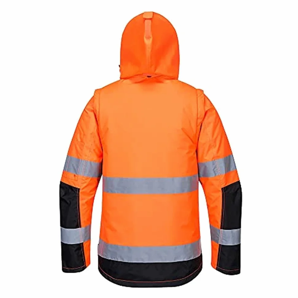 Portwest C469 Kurtka robocza 3-in-1 Elementy Odblaskowe Ostrzegawcza Pro | Pomarańczowy/Czarny, L, EN ISO 20471 Klasa 3, EN 342, Krój Standardowy, Okrągły Dekolt, Długi Rękaw, 9 Kieszeni, Poliester