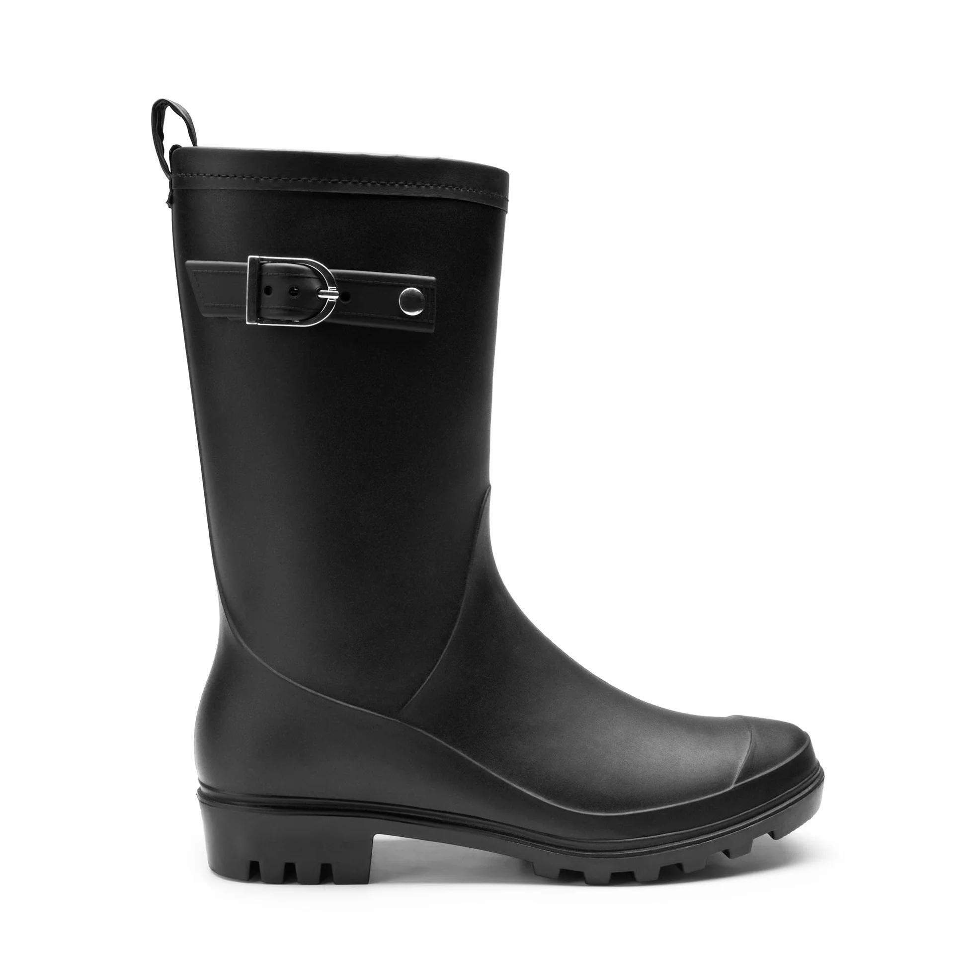 DREAM PAIRS Damskie buty kowbojskie westernowe do połowy łydki okrągły nosek masywny obcas