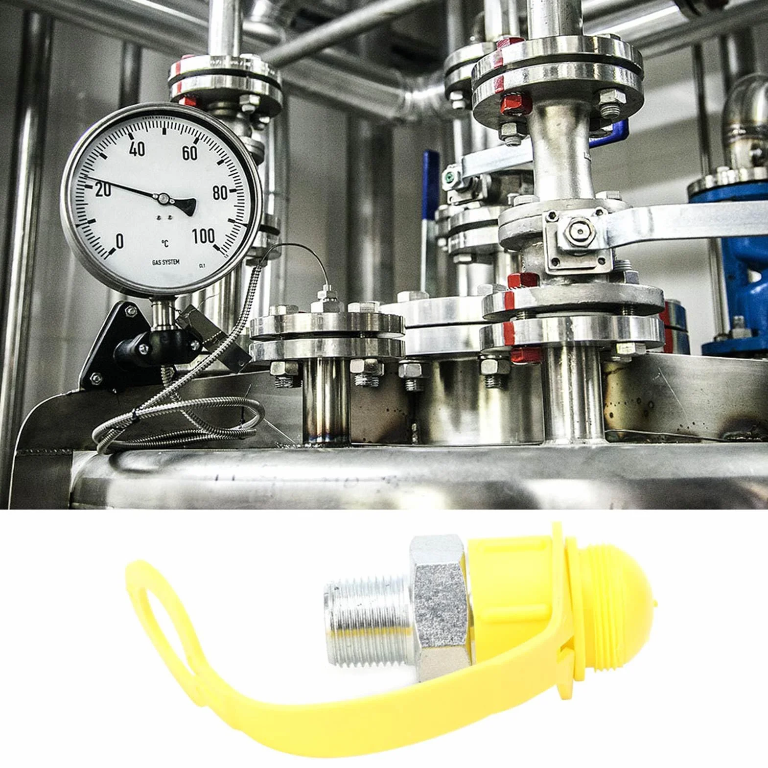 Szybkozłączki Hydrauliczne Gwint Zg 3/8 - Zestaw Sprzęgieł Męskich i Żeńskich dla Systemów Hydraulicznych, Szybkie Łączenie, Kolor Żółty