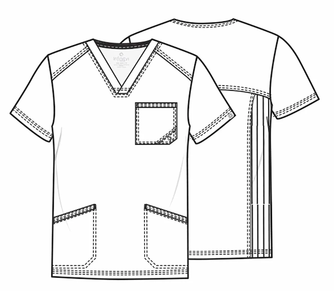 CHEROKEE Męski Scrub Top Plus Size Infinity Odzież medyczna Panele tylne z dzianiny prążkowanej Dekolt w serek CKE900A